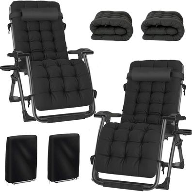 Hengriacly Liegestuhl Klappbar Sonnenliege 2er Set, Gartenliege Relaxliege