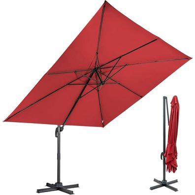 RELAX4LIFE Ampelschirm Ø300cm Weinrot - Verstellbarer Winkel, Kurbel