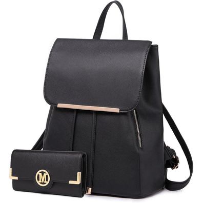 Miss Lulu Damen Rucksack Klein Wasserdicht Elegant Cityrucksack mit passender