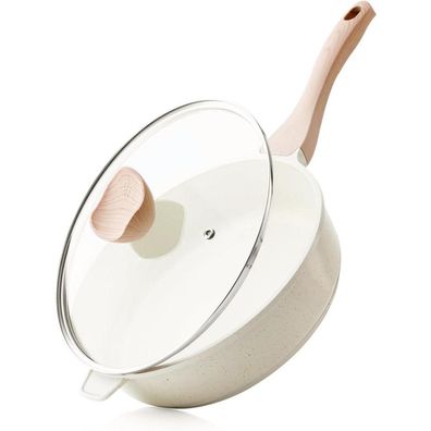 Kordisen Antihaft-Keramik-Bratpfanne mit Deckel, 26 cm, ungiftig, und