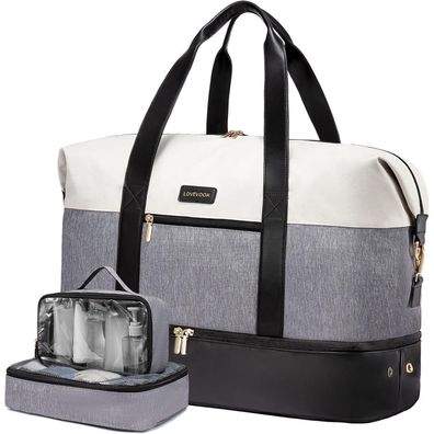 Lovevook Reisetasche 45L Weekender Sporttasche Damen mit Kulturtasche und