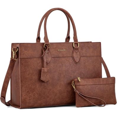 Lovevook Laptoptasche Damen 15,6 Zoll, Große Arbeitstasche in Lederoptik