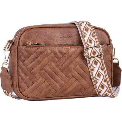 Roulens Gesteppte Damen Handy Umhängetasche in Lederoptik, Crossbody Bag