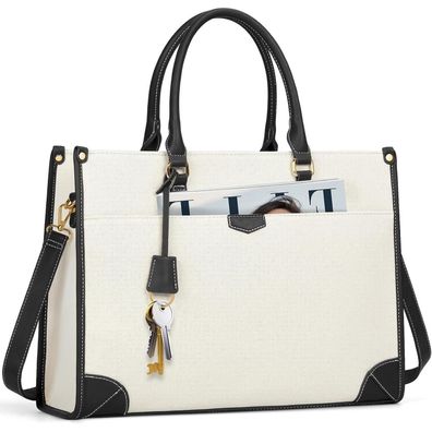 Igolumon Damen Shopper Groß Canvas Laptoptasche 15,6 Zoll Schultertasche
