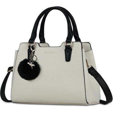 Igolumon Damen Handtasche Mittelgroß PU-Leder Henkeltasche Umhängetasche - Beige