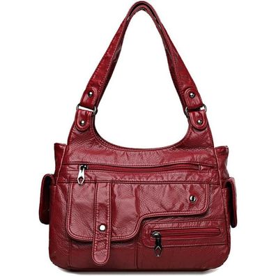 Coolives Damen Hobo Handtasche aus Vintage PU-Leder, Retro Schultertasche