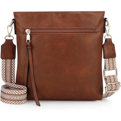 DOB SECHS Damen Umhängetasche aus weichem PU-Leder, Crossbody-Tasche mit