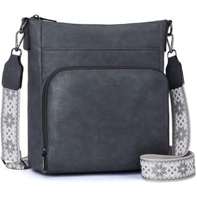 Roulens Damen Umhängetasche aus weichem veganem Leder, mittelgroße Crossbody