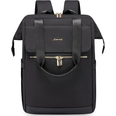 Lovevook Damen-Rucksack, wasserdicht, für Laptop bis 17,3 Zoll, elegant, schwarz