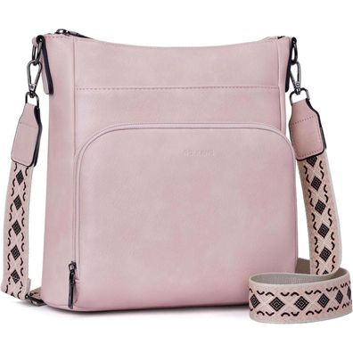 Roulens Umhängetaschen Damen: Mittelgroße Crossbody Bag aus weichem veganem