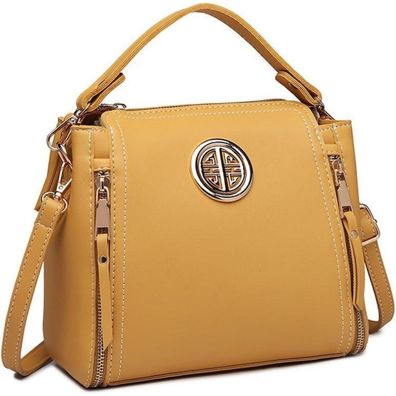 Miss Lulu Damen Handtasche Schultertasche Henkeltasche aus PU Leder, elegant