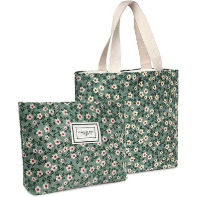 Aucuu Kosmetiktasche 2-teiliges Set aus Cord, multifunktional und geräumig für