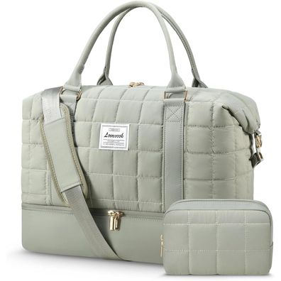 Lovevook Damen Reisetasche Grün, leichte Weekender Handgepäck Tasche mit