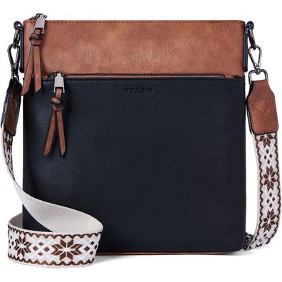 Roulens Damen Umhängetasche aus veganem Leder, mittelgroß, Crossbody Bag mit