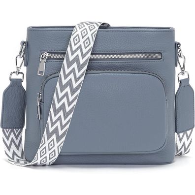 Snmoec Damen Umhängetasche mittelgroß aus veganem Leder, Crossbody Bag mit