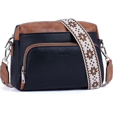 Muiikola Damen Umhängetasche Crossbody Bag Klein aus PU Leder mit verstellbarem
