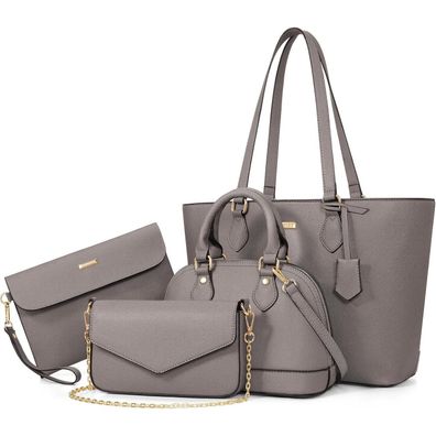 Bagsure 4-teiliges Handtaschen Set Damen Schultertasche Tragetasche für Büro