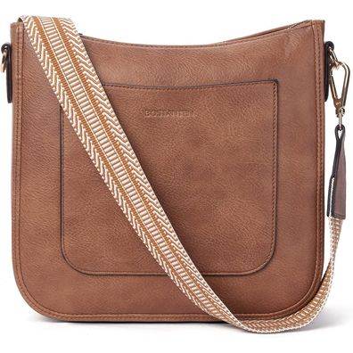 Bostanten Damen Umhängetasche Mittelgroß Crossbody Bag in Lederoptik