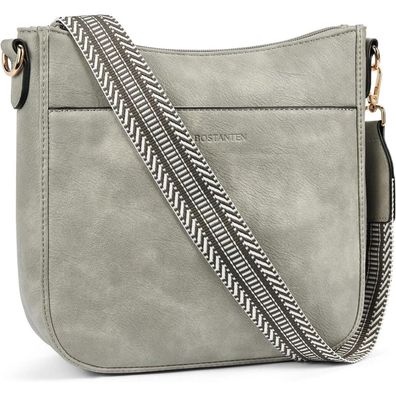 Bostanten Damen Umhängetasche Mittelgroß Crossbody Bag in Lederoptik