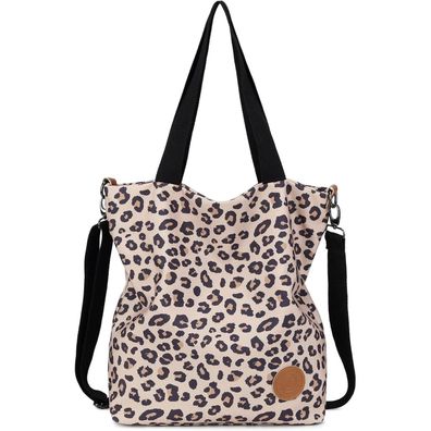 Jansben Damen Canvas Handtasche Schultertasche Groß Lässig Multifunktional für