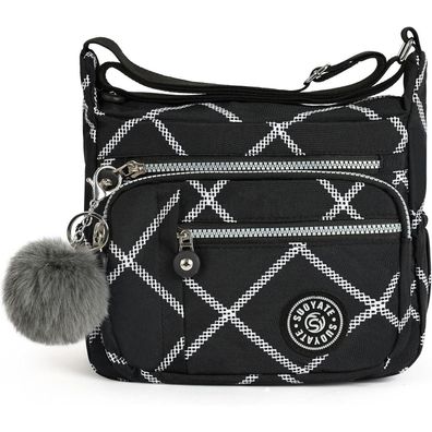 Aucuu Nylon Umhängetasche Damen, Schultertasche mit Multi Pocket und Größerer