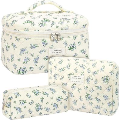 GSenhui 3tlg Kosmetiktaschen Set Damen, gesteppte Kulturtasche mit