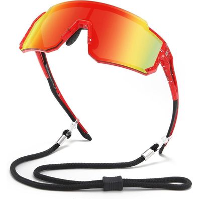 DUCO Polarisierte Kinder Sonnenbrille DK310 (8-16 Jahre) - Rot/Schwarz, UV400