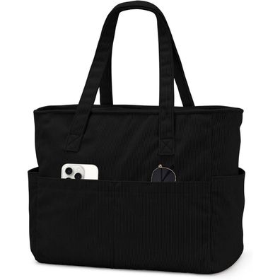 oscaurt Cord Umhängetasche Groß mit 17 Zoll Laptopfach, Shopper Tasche für