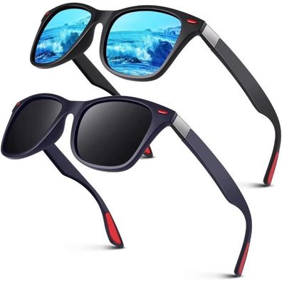 LINVO Herren Damen Sonnenbrille Polarisiert TR90 Superleicht Eckig Klassisch