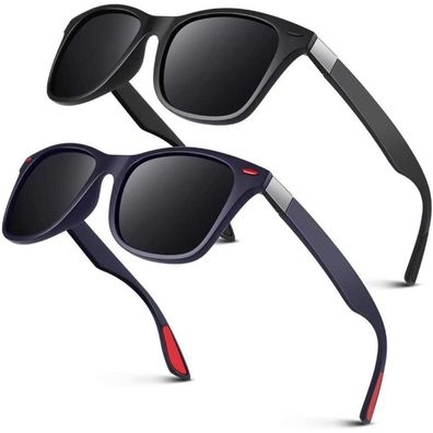 LINVO Herren Damen Sonnenbrille, Polarisiert, TR90 Superleicht, Retro Eckig