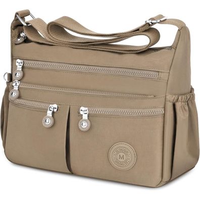 TEUEN Crossbody Bag Damen, wasserdichtes Nylon, große Kapazität, viele Fächer