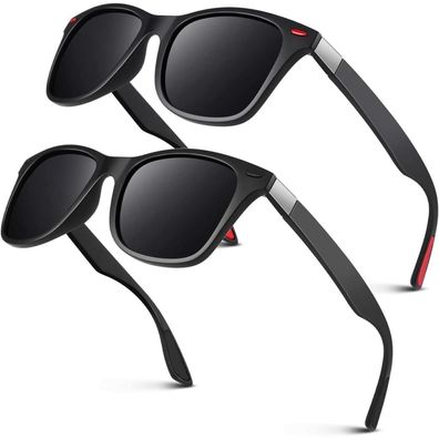 LINVO Sonnenbrille Herren Damen Polarisiert TR90 Superleicht Retro Eckig