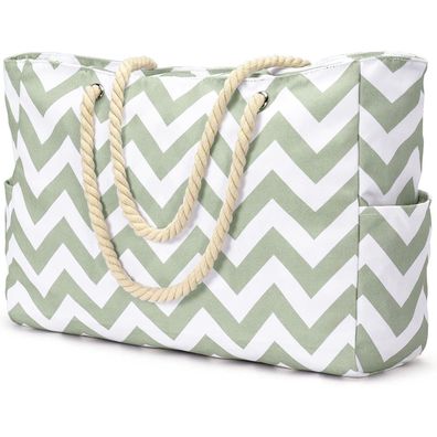 oscaurt XXL Strandtasche / Badetasche / Shopper mit Reißverschluss, faltbar