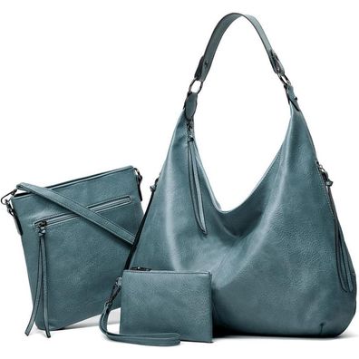 Ashioup Damen Handtasche Vintage PU Leder Hobo Tote Schultertasche mit