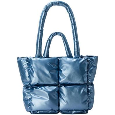 MadGrandeur Puffer Tote Bag Damen Glänzend Gesteppt Daunen Gepolsterte