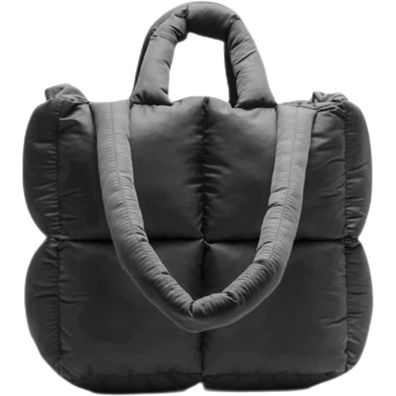 MadGrandeur Puffer Tote Bag Damen Glänzend Gesteppt Niedliche Handtasche