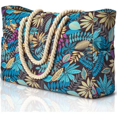 oscaurt Strandtasche XXL Familie Tote Bag Shopper Tasche Damen Faltbare Beach