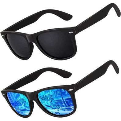 LINVO Sonnenbrille Herren Damen Polarisiert Retro Rechteckig Vintage Klassisch