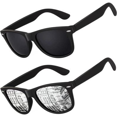 LINVO Sonnenbrille Herren Damen Polarisierte Retro Rechteckig Vintage Klassisch