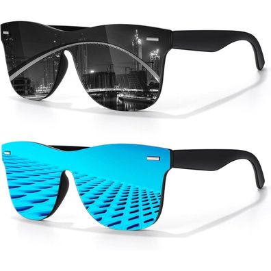 LINVO Sonnenbrille Herren Damen Polarisert Klassisch Verspiegelt UV400 Schutz