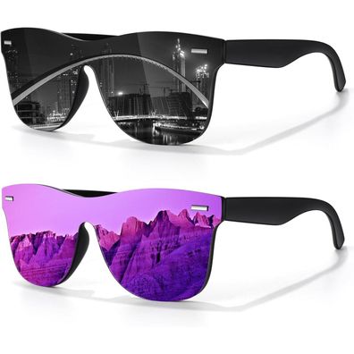 LINVO Sonnenbrille Herren Damen Polarisiert Klassisch Verspiegelt UV400 Schutz