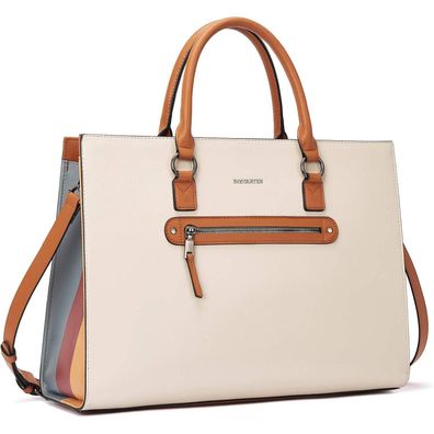 Bostanten Damen Leder Aktentasche Laptop Schultertasche 15.6 Zoll Businesstasche