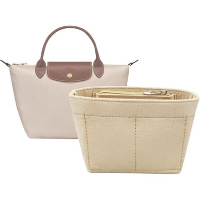 Lckaey Y012 Handtaschen-Organizer Einsatz für Tragetasche, Beige, Einzel-Mini