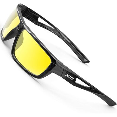 ATTCL Herren Sport Polarisierte Nachtsichtbrille J2021 - UV-Schutz für Fahren