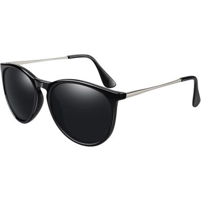 LINVO Damen Sonnenbrille Polarisiert Retro Rund Vintage UV400 Schutz