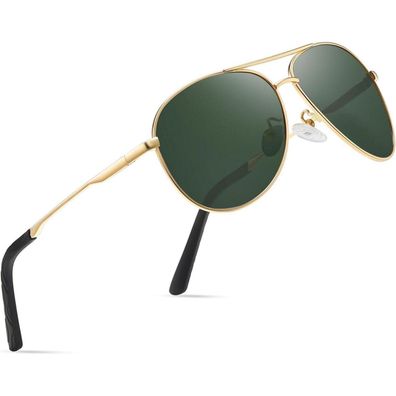 wearPro Polarisierte Vintage Sonnenbrille für Damen und Herren, Metallrahmen