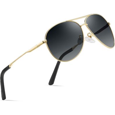 wearPro Unisex Sonnenbrille Vintage Metallrahmen Polarisierte Gläser UV400