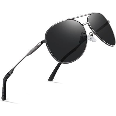 wearPro Polarisierte Sonnenbrille Unisex Vintage Metallrahmen UV400 Schutz