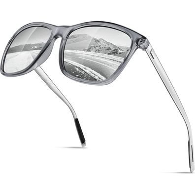 CGID Herren Damen Sonnenbrille Rechteckig Vintage Al-Mg Metallrahmen