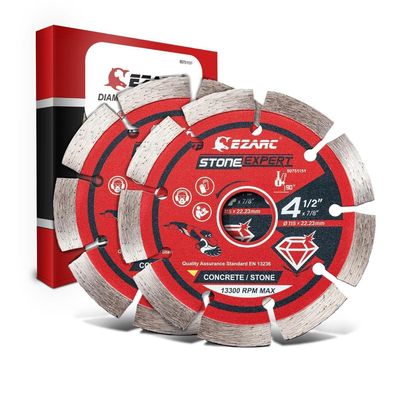 EZARC Diamant Trennscheibe 115 mm Segmentiert (2er-Set) für Stein, Granit